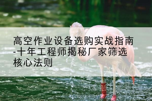山阳剪叉式升降机厂家-高空作业设备选购实战指南-十年工程师揭秘厂家筛选核心法则