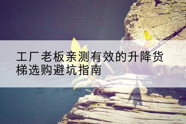 山阳升降货梯怎么选-工厂老板亲测有效的升降货梯选购避坑指南